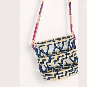 Free People Nannacay Laelia Mixed Straw Bucket Bag